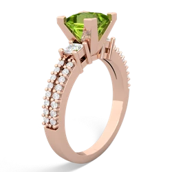 Peridot Classic 6Mm Princess Engagement 14K Rose Gold ring R26436SQ