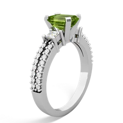 Thumbnail for Peridot Engagement 14K White Gold ring R26437EM - side view