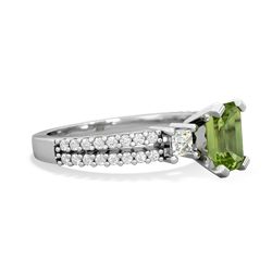 Thumbnail for Peridot Engagement 14K White Gold ring R26437EM - hand 1 view