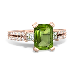 Thumbnail for Peridot Engagement 14K Rose Gold ring R26438EM - top view