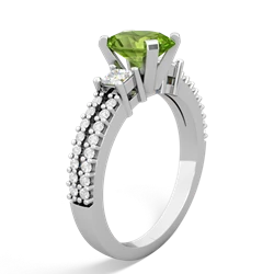 Thumbnail for Peridot Engagement 14K White Gold ring R26438VL - side view