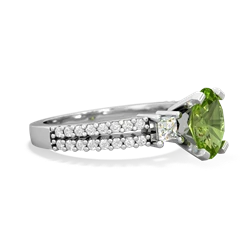 Thumbnail for Peridot Engagement 14K White Gold ring R26438VL - hand 1 view