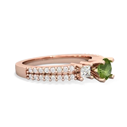 Peridot Classic 5Mm Round Engagement 14K Rose Gold ring R26435RD