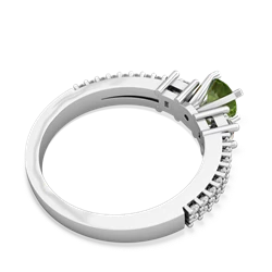 Peridot Classic 5Mm Round Engagement 14K White Gold ring R26435RD