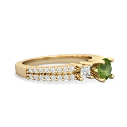 Peridot Classic 5Mm Round Engagement 14K Yellow Gold ring R26435RD