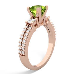 Peridot Classic 5Mm Square Engagement 14K Rose Gold ring R26435SQ