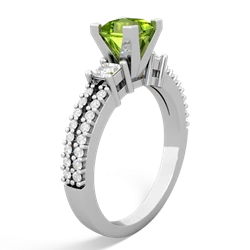 Peridot Classic 5Mm Square Engagement 14K White Gold ring R26435SQ