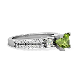 Peridot Classic 5Mm Square Engagement 14K White Gold ring R26435SQ