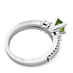 Peridot Classic 5Mm Square Engagement 14K White Gold ring R26435SQ