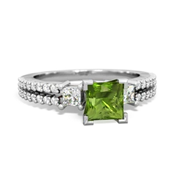 Peridot Classic 5Mm Square Engagement 14K White Gold ring R26435SQ