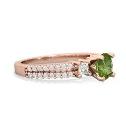 Peridot Classic 6Mm Round Engagement 14K Rose Gold ring R26436RD