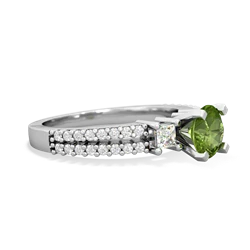 Peridot Classic 6Mm Round Engagement 14K White Gold ring R26436RD