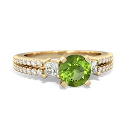 Peridot Classic 6Mm Round Engagement 14K Yellow Gold ring R26436RD