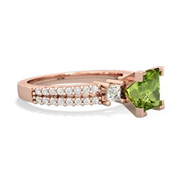 Peridot Classic 6Mm Princess Engagement 14K Rose Gold ring R26436SQ