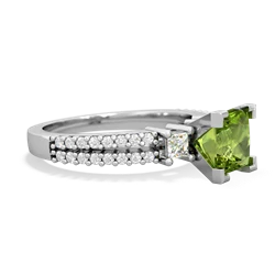 Peridot Classic 6Mm Princess Engagement 14K White Gold ring R26436SQ