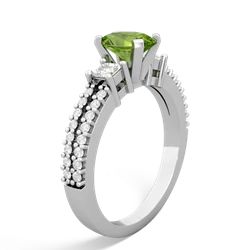 Peridot Classic 7X5mm Oval Engagement 14K White Gold ring R26437VL