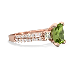 Peridot Classic 8X6mm Emerald-Cut Engagement 14K Rose Gold ring R26438EM