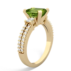 Peridot Classic 8X6mm Emerald-Cut Engagement 14K Yellow Gold ring R26438EM