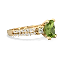 Peridot Classic 8X6mm Emerald-Cut Engagement 14K Yellow Gold ring R26438EM