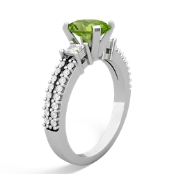 Peridot Classic 8X6mm Oval Engagement 14K White Gold ring R26438VL