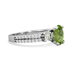 Peridot Classic 8X6mm Oval Engagement 14K White Gold ring R26438VL