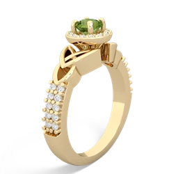 Peridot Celtic Knot Halo 14K Yellow Gold ring R26445RH