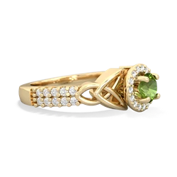 Peridot Celtic Knot Halo 14K Yellow Gold ring R26445RH