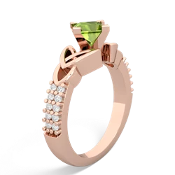 Thumbnail for Peridot Celtic Knot Engagement 14K Rose Gold ring R26445SQ - side view