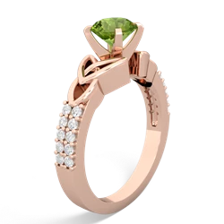Thumbnail for Peridot Celtic Knot Engagement 14K Rose Gold ring R26446RD - side view