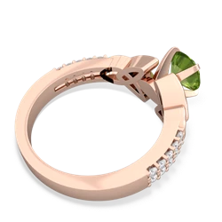 Thumbnail for Peridot Celtic Knot Engagement 14K Rose Gold ring R26446RD - front view