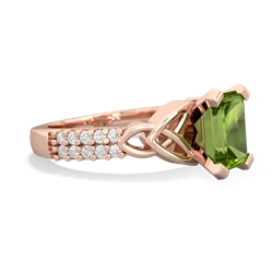 Thumbnail for Peridot Celtic Knot Engagement 14K Rose Gold ring R26448EM - hand 1 view