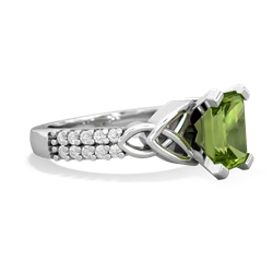Thumbnail for Peridot Celtic Knot Engagement 14K White Gold ring R26448EM - hand 1 view