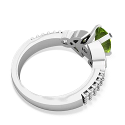 Thumbnail for Peridot Celtic Knot Engagement 14K White Gold ring R26448VL - front view
