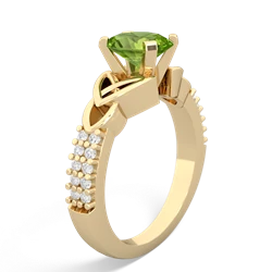 Thumbnail for Peridot Celtic Knot Engagement 14K Yellow Gold ring R26448VL - side view
