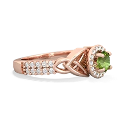 Peridot Celtic Knot Halo 14K Rose Gold ring R26445RH