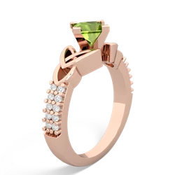 Peridot Celtic Knot 5Mm Square Engagement 14K Rose Gold ring R26445SQ