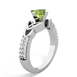 Peridot Celtic Knot 5Mm Square Engagement 14K White Gold ring R26445SQ