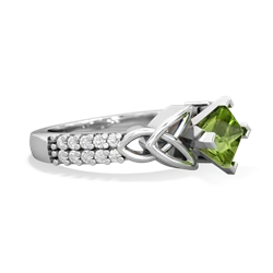 Peridot Celtic Knot 5Mm Square Engagement 14K White Gold ring R26445SQ