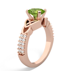 Peridot Celtic Knot 8X6 Oval Engagement 14K Rose Gold ring R26448VL