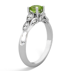 Peridot Antique Elegance 14K White Gold ring R3100