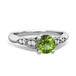 Peridot Antique Elegance 14K White Gold ring R3100