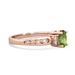 Peridot Filligree Scroll Oval 14K Rose Gold ring R0812