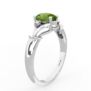 Peridot Precious Pear 14K White Gold ring R0826