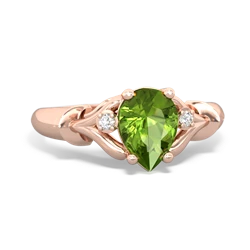 Peridot Precious Pear 14K Rose Gold ring R0826