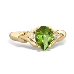 Peridot Precious Pear 14K Yellow Gold ring R0826