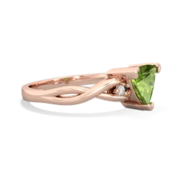 Peridot Trillion Twist 14K Rose Gold ring R2104