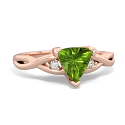 Peridot Trillion Twist 14K Rose Gold ring R2104