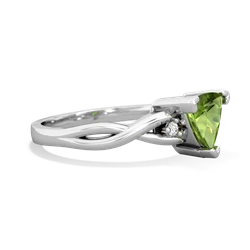 Peridot Trillion Twist 14K White Gold ring R2104