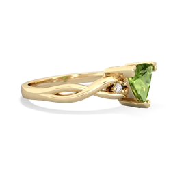 Peridot Trillion Twist 14K Yellow Gold ring R2104