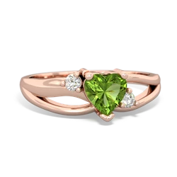 Peridot Split Band Swirl 14K Rose Gold ring R2130